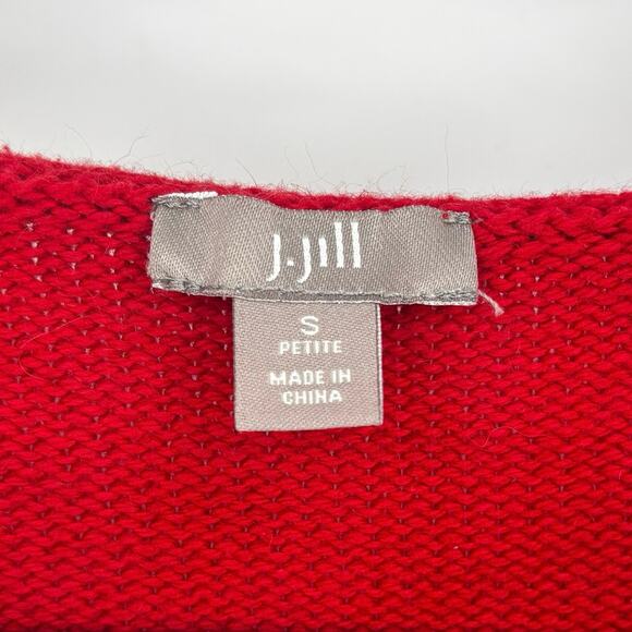 J. Jill Red Holiday Reindeer Yak Wool Rabbit Blend Sweater Size S - Picture 6 of 6